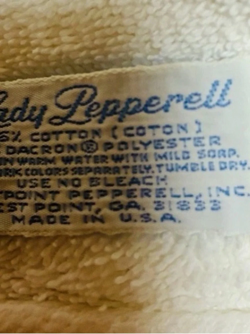Vintage Set 2 Lady Pepperell ‎ White Bath Towel Pink Floral Embroidery 25x45